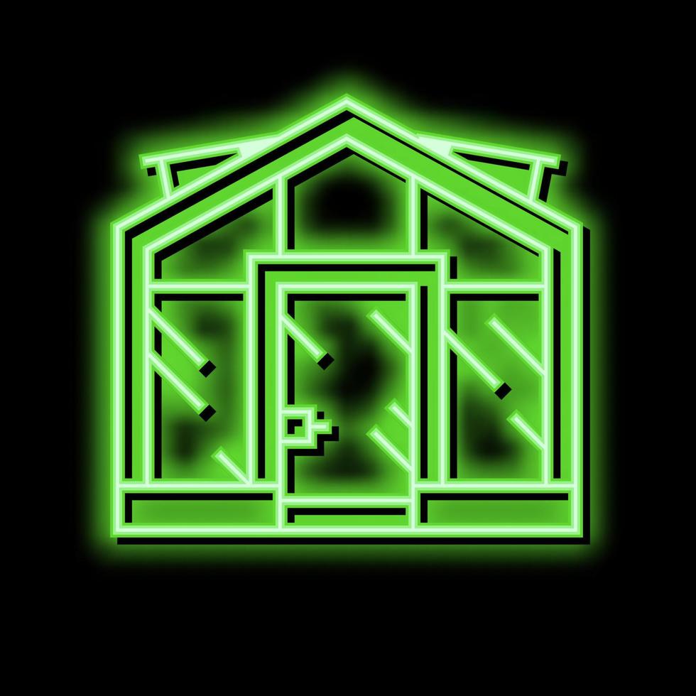 Glas Gewächshaus Neon- glühen Symbol Illustration vektor