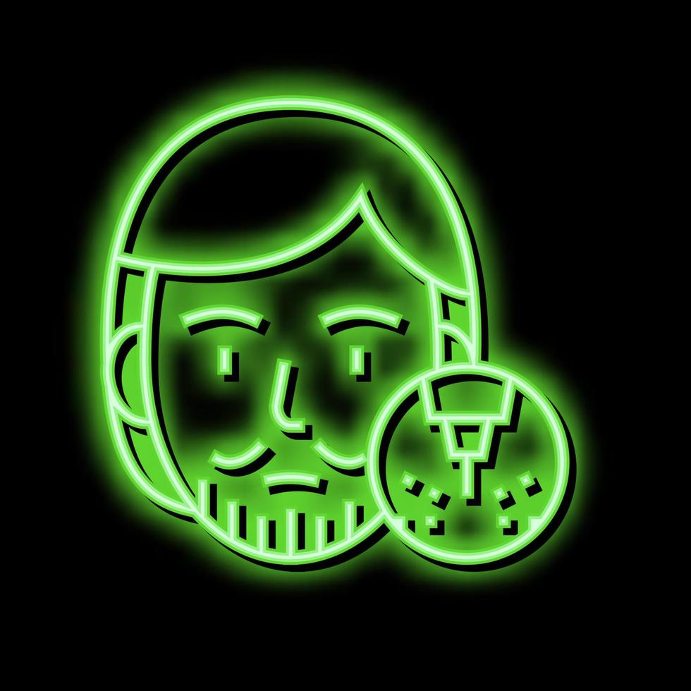 männlich Schnurrbart und Bart Entfernung Neon- glühen Symbol Illustration vektor