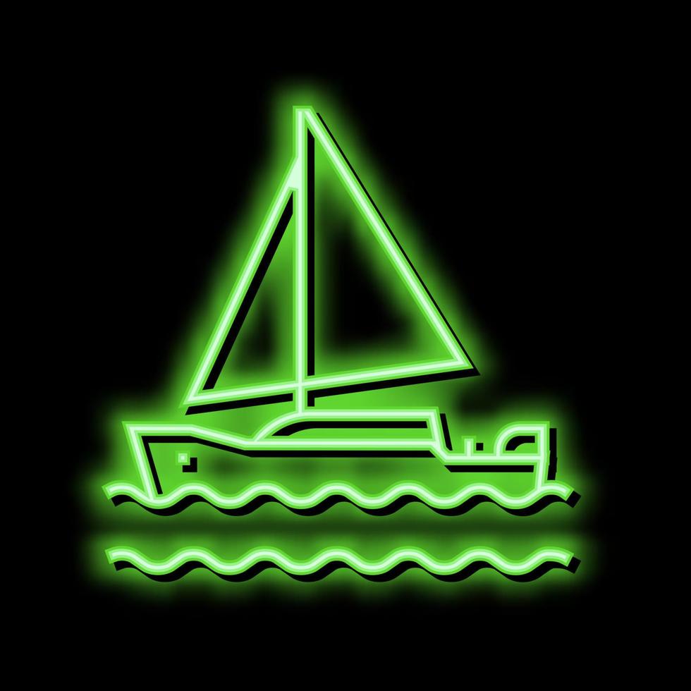 Yacht Herren Freizeit Neon- glühen Symbol Illustration vektor