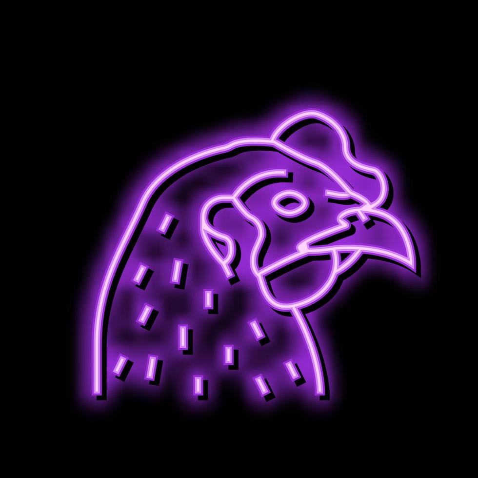 Hähnchen Tier Zoo Neon- glühen Symbol Illustration vektor