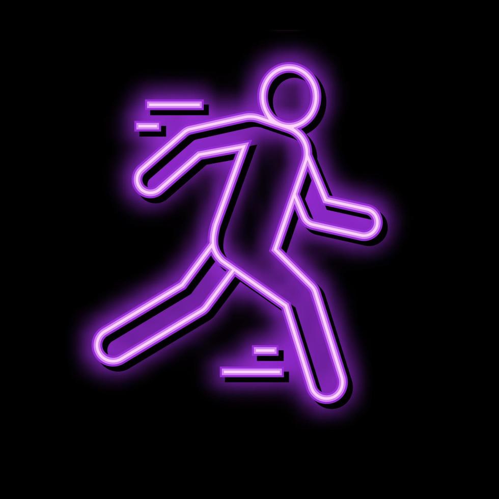 Lauf Mann Silhouette Neon- glühen Symbol Illustration vektor