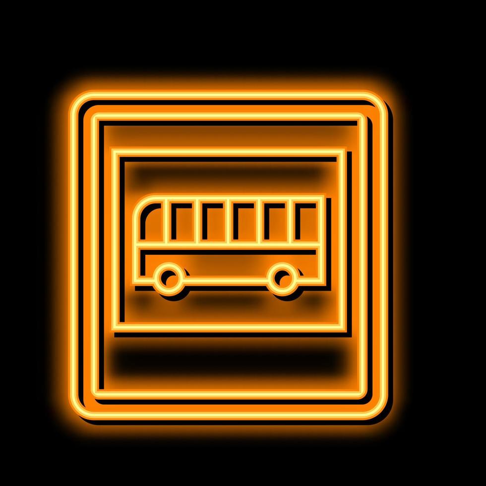 Bus Straße Zeichen Neon- glühen Symbol Illustration vektor