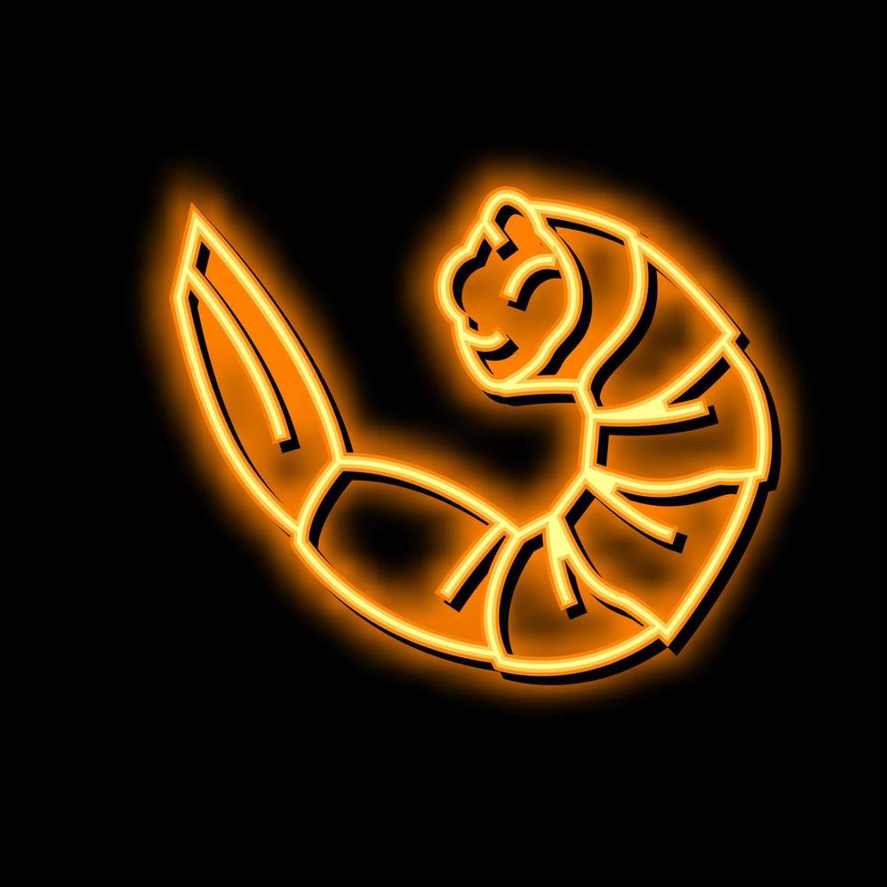 Garnele Meeresfrüchte Neon- glühen Symbol Illustration vektor