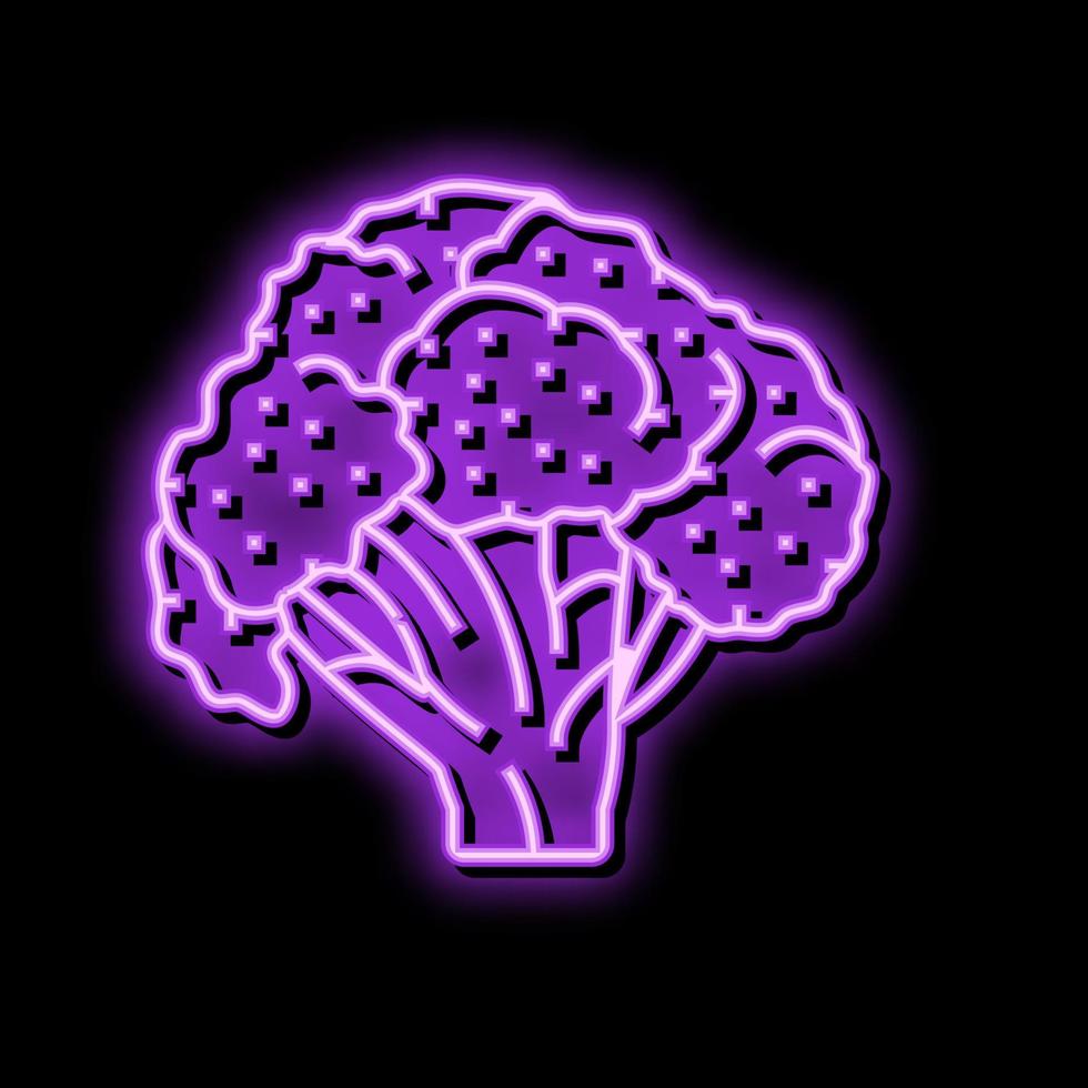 Brokkoli Essen Neon- glühen Symbol Illustration vektor