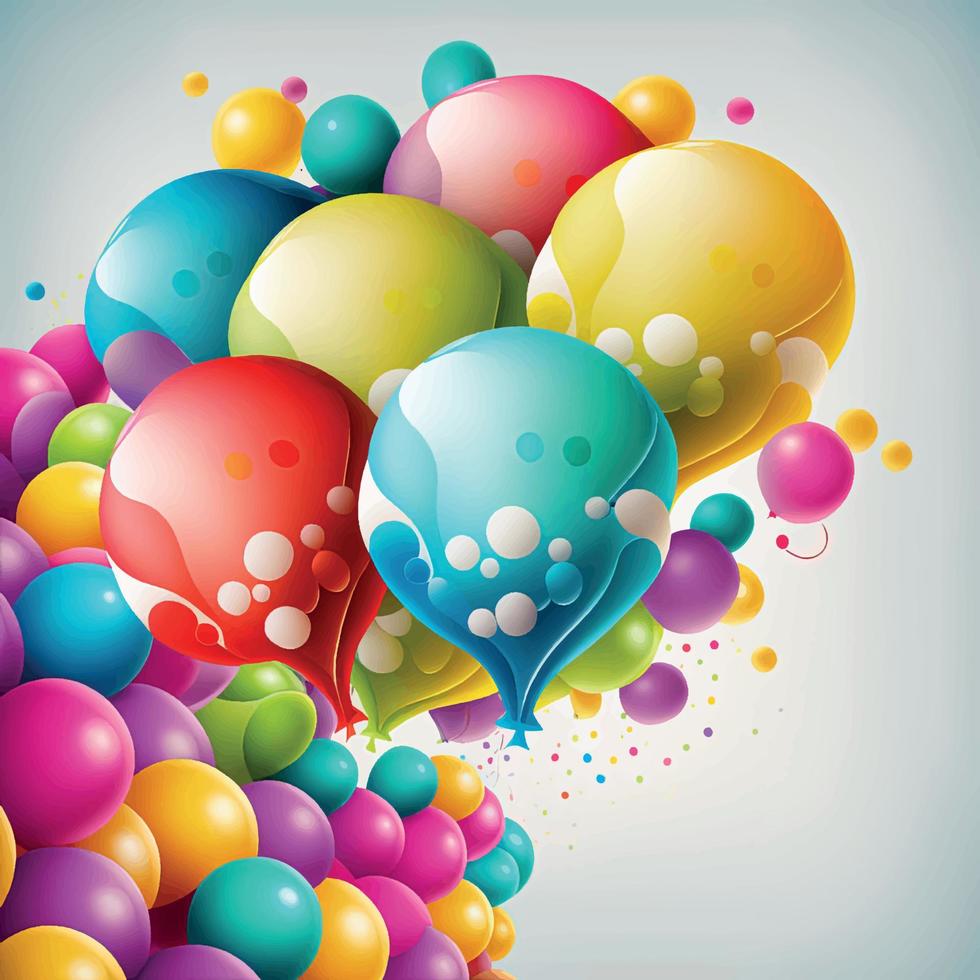 bakgrund med en grupp av färgrik ballonger vektor