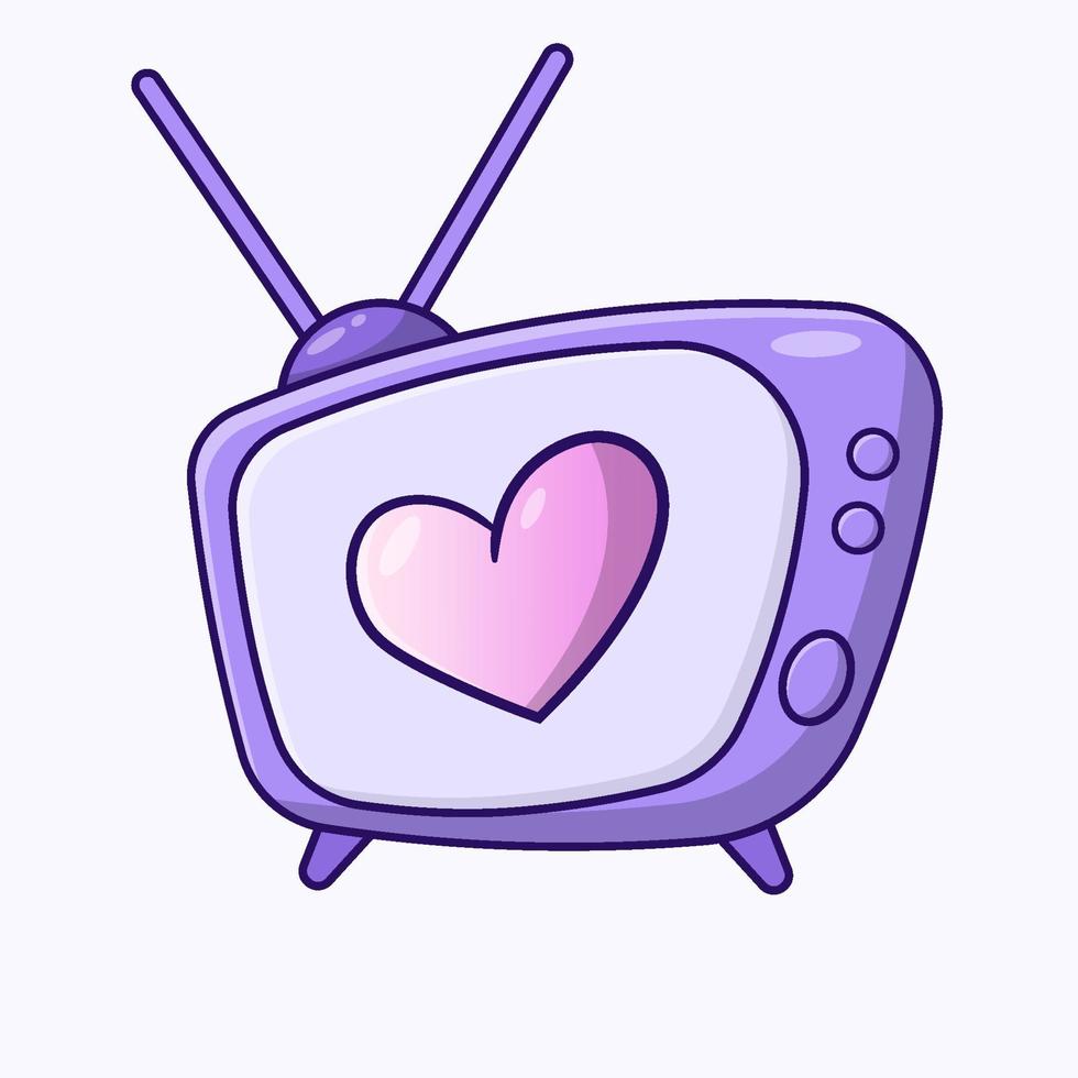 söt tv söt klämma konst tecknad serie karaktär stil vektor illustration design