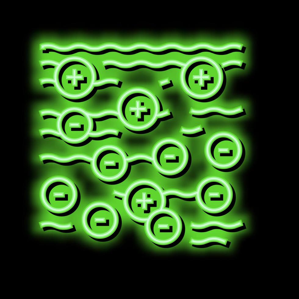 koagulering och flockning vatten filtrera neon glöd ikon illustration vektor