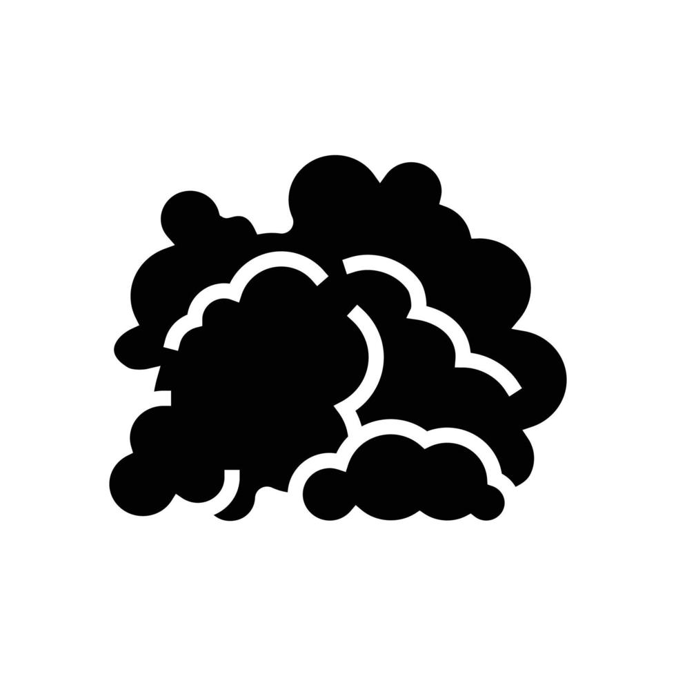 moln lukt glyf ikon vektor illustration