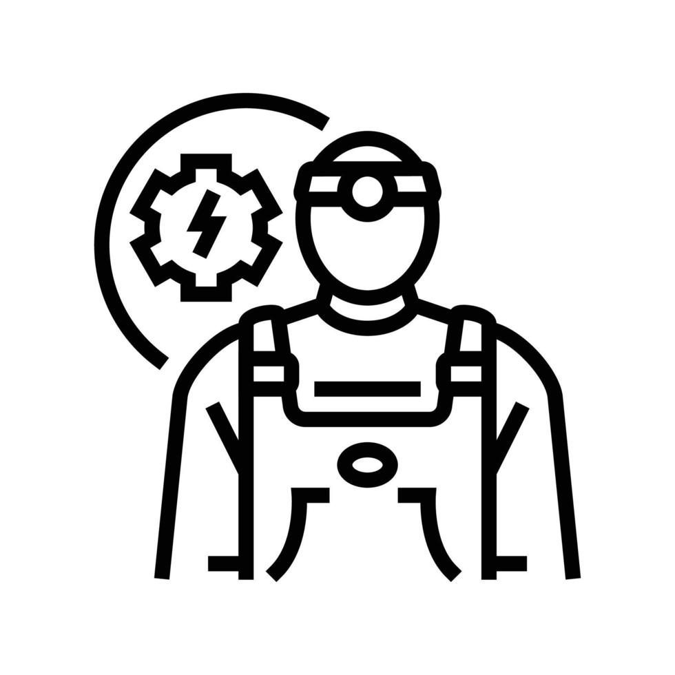 Instandhaltung Elektriker Reparatur Arbeiter Linie Symbol Vektor Illustration