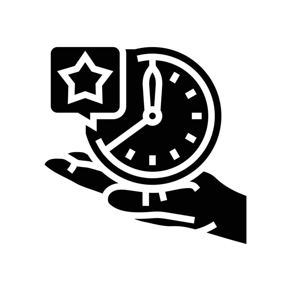 behalten Zeit Glyphe Symbol Vektor Illustration