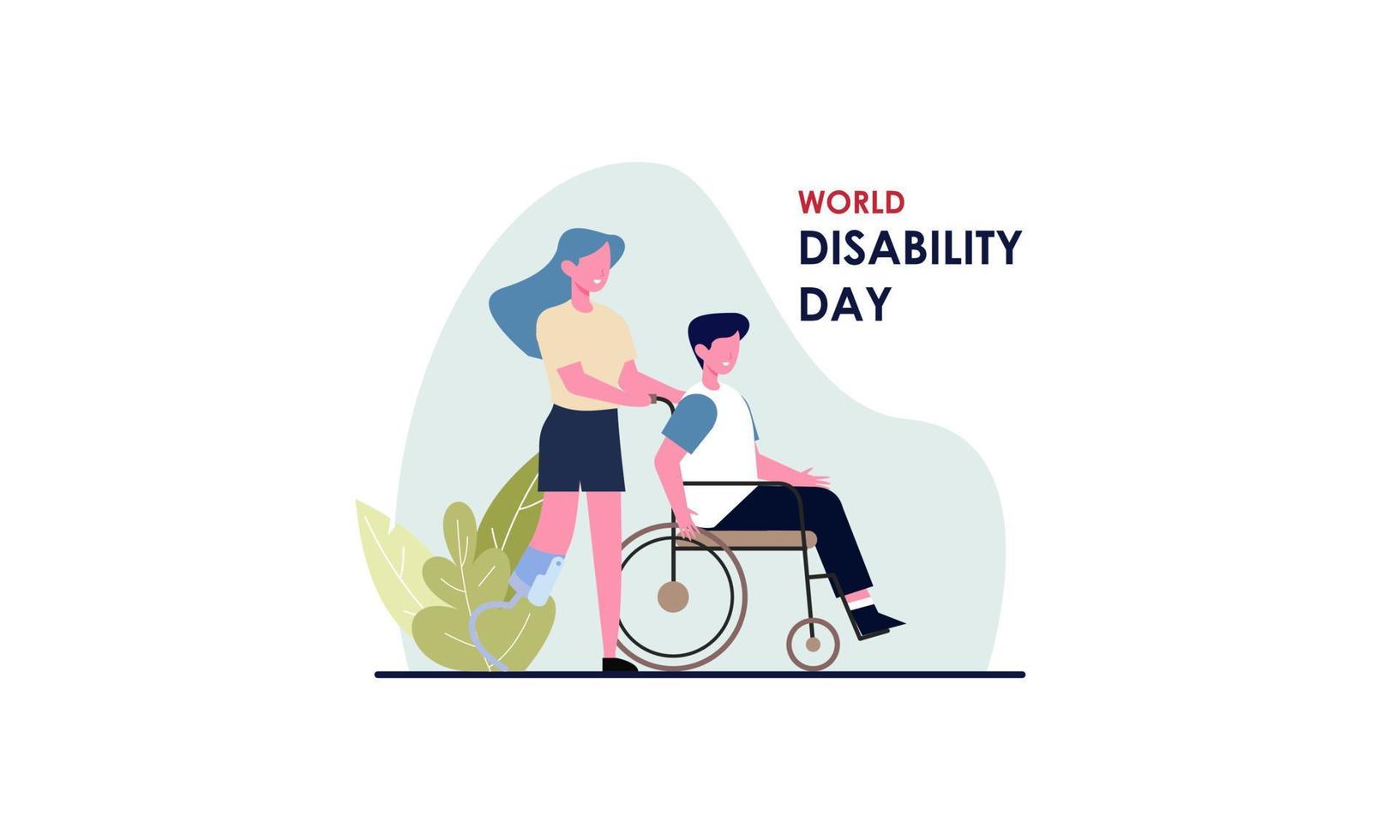 platt design internationell dag av människor med handikapp illustration vektor