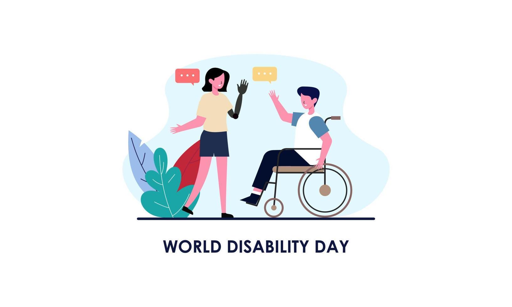 platt design internationell dag av människor med handikapp illustration vektor