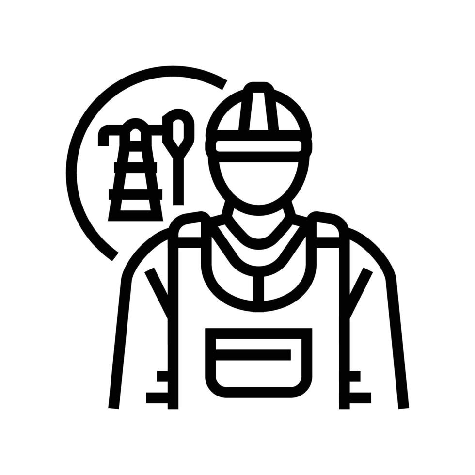 Petroleum Ingenieur Technologie Linie Symbol Vektor Illustration