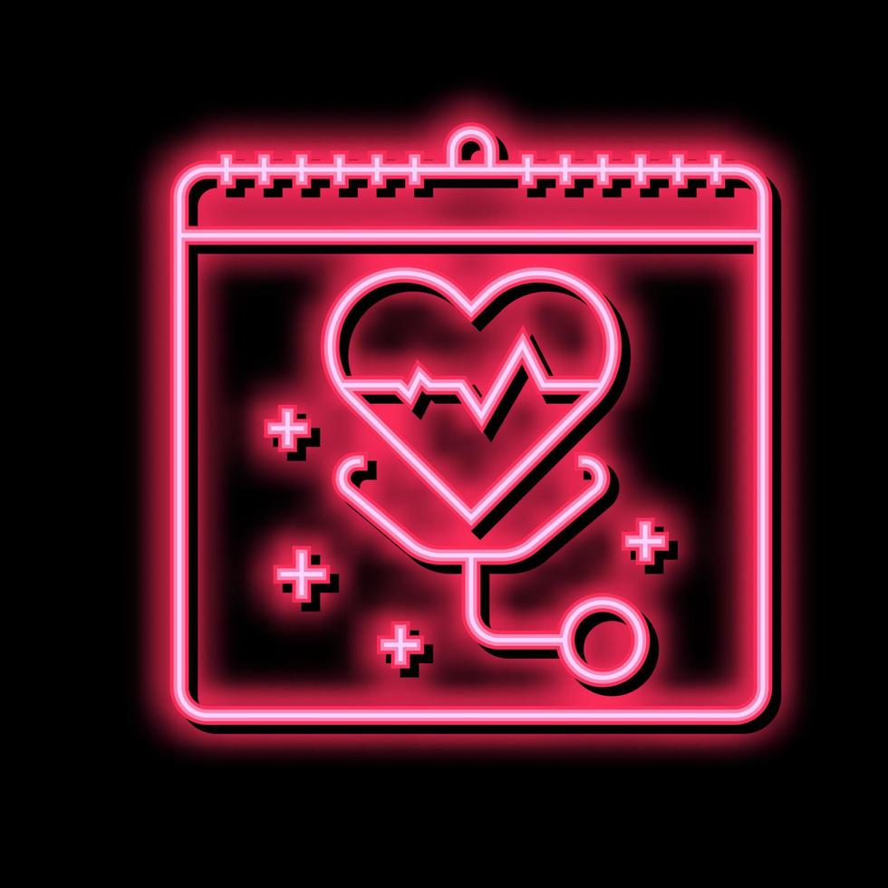 Welt Gesundheit Tag Neon- glühen Symbol Illustration vektor