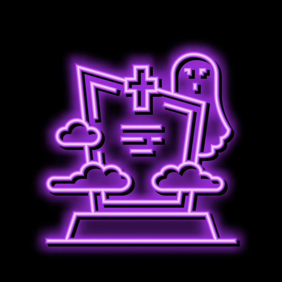 Grab Zombie böse Neon- glühen Symbol Illustration vektor