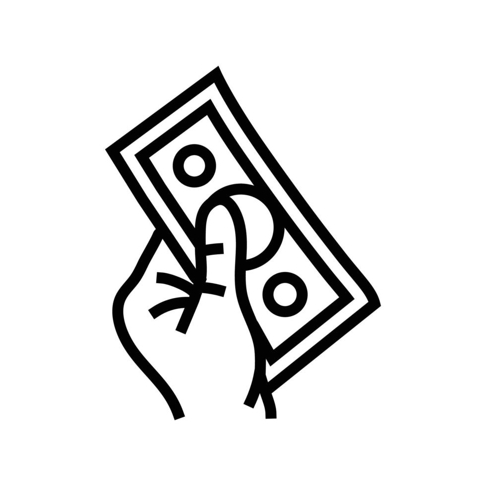 Zahlung Geld Hand Linie Symbol Vektor Illustration