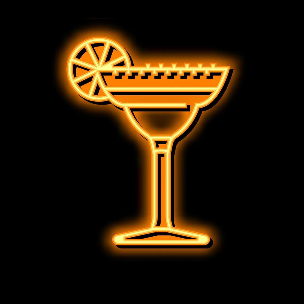 Margarita Cocktail Glas trinken Neon- glühen Symbol Illustration vektor