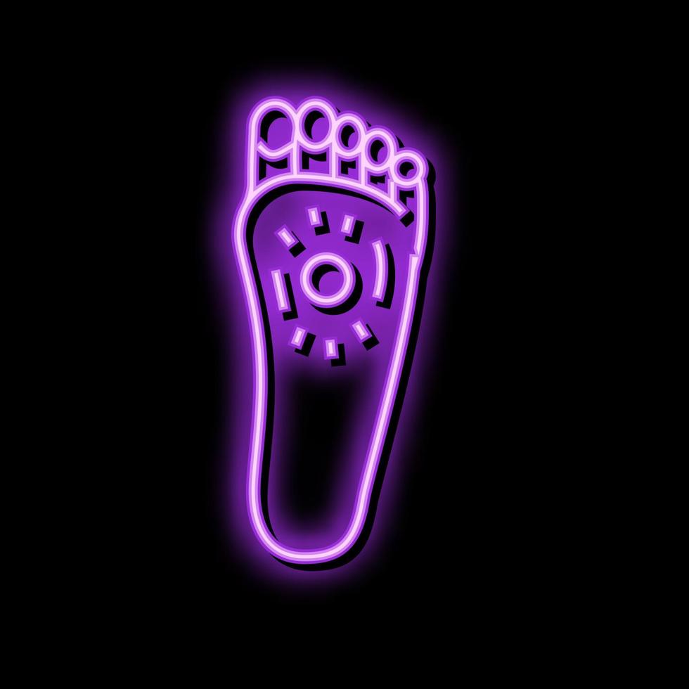 Fuß Schmerzen Körper schmerzen Neon- glühen Symbol Illustration vektor