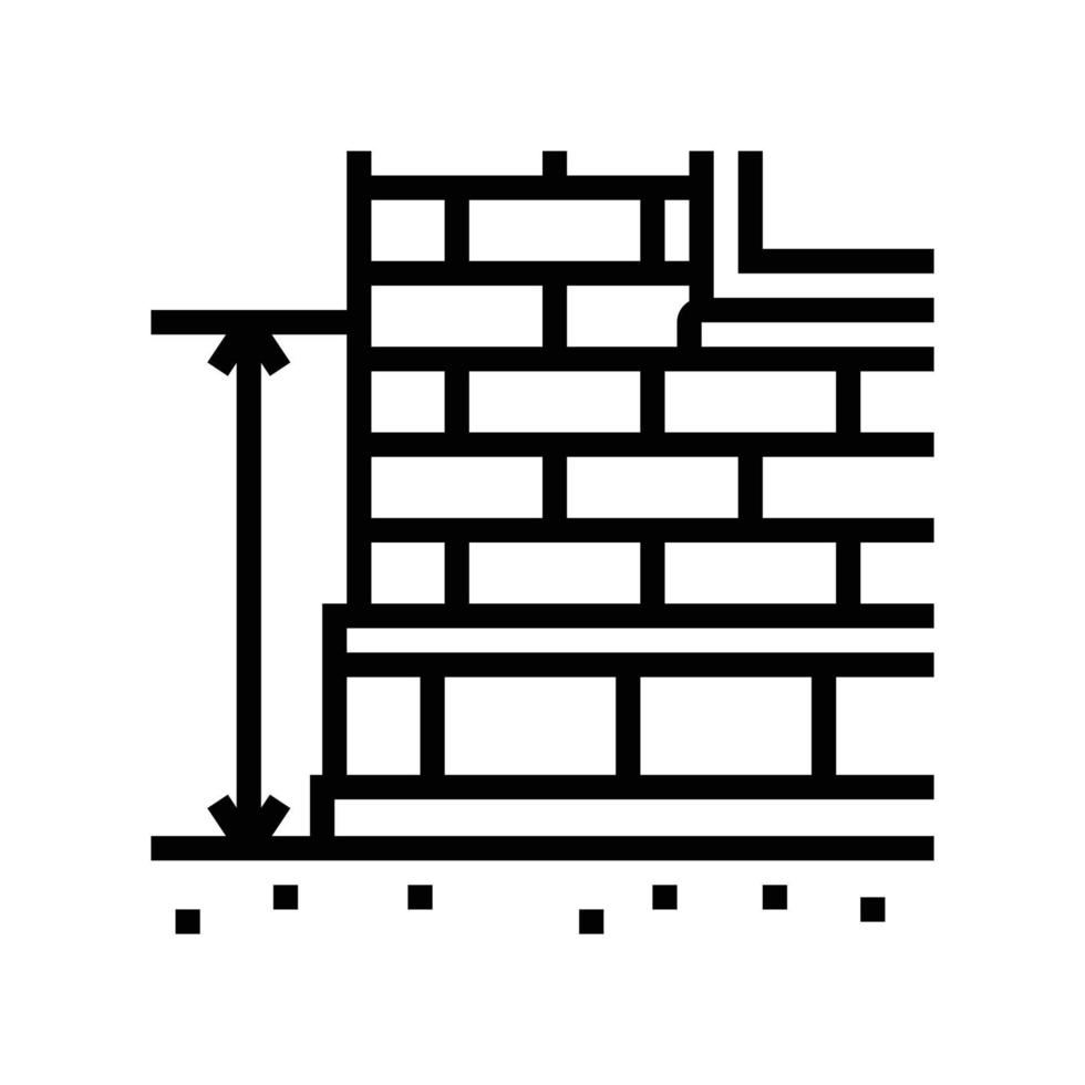 Schwelle Niveau Gebäude Struktur Linie Symbol Vektor Illustration