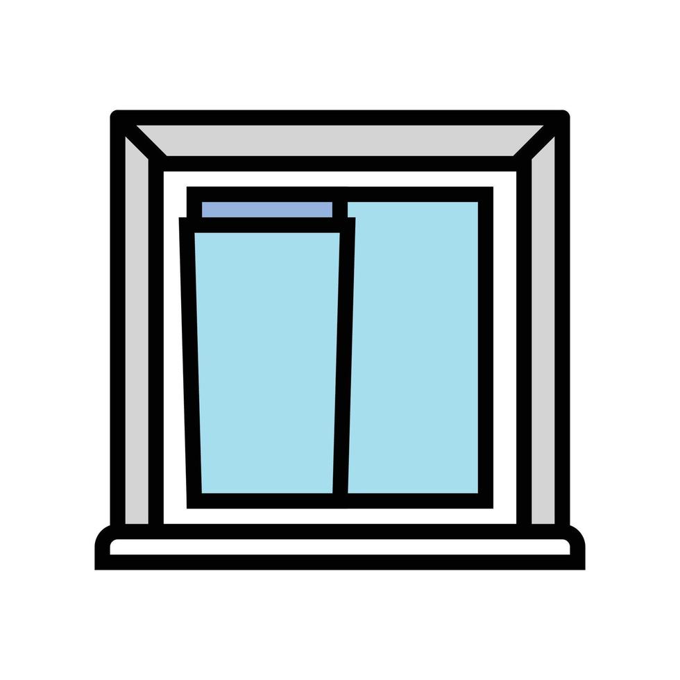 Fenster Gebäude Struktur Farbe Symbol Vektor Illustration