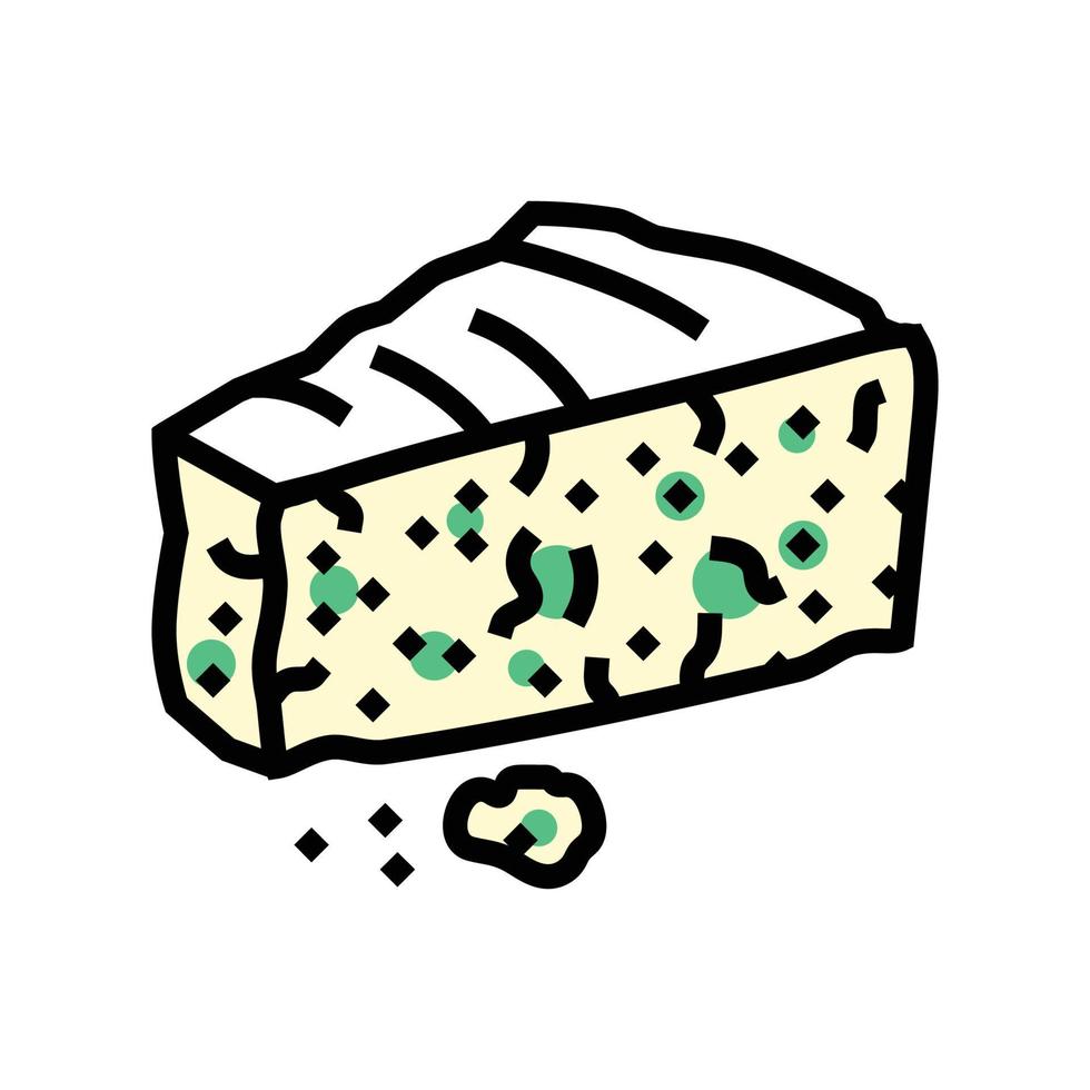 Gorgonzola Käse Essen Scheibe Farbe Symbol Vektor Illustration