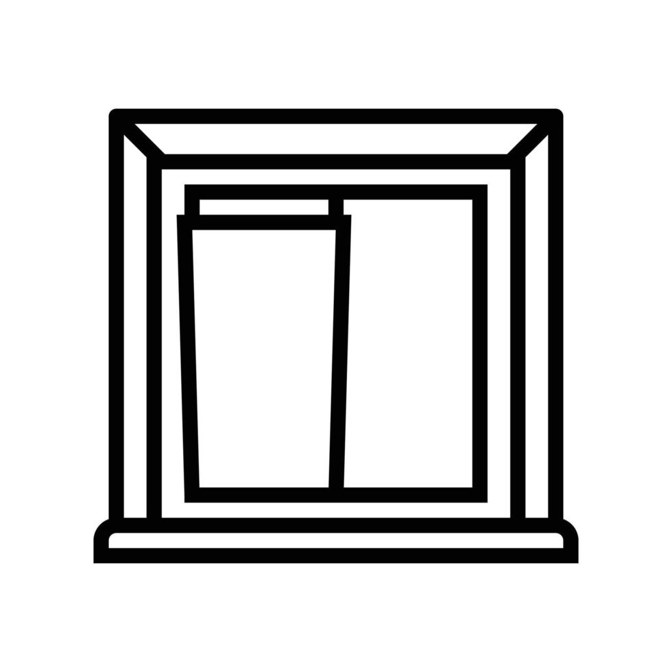 Fenster Gebäude Struktur Linie Symbol Vektor Illustration