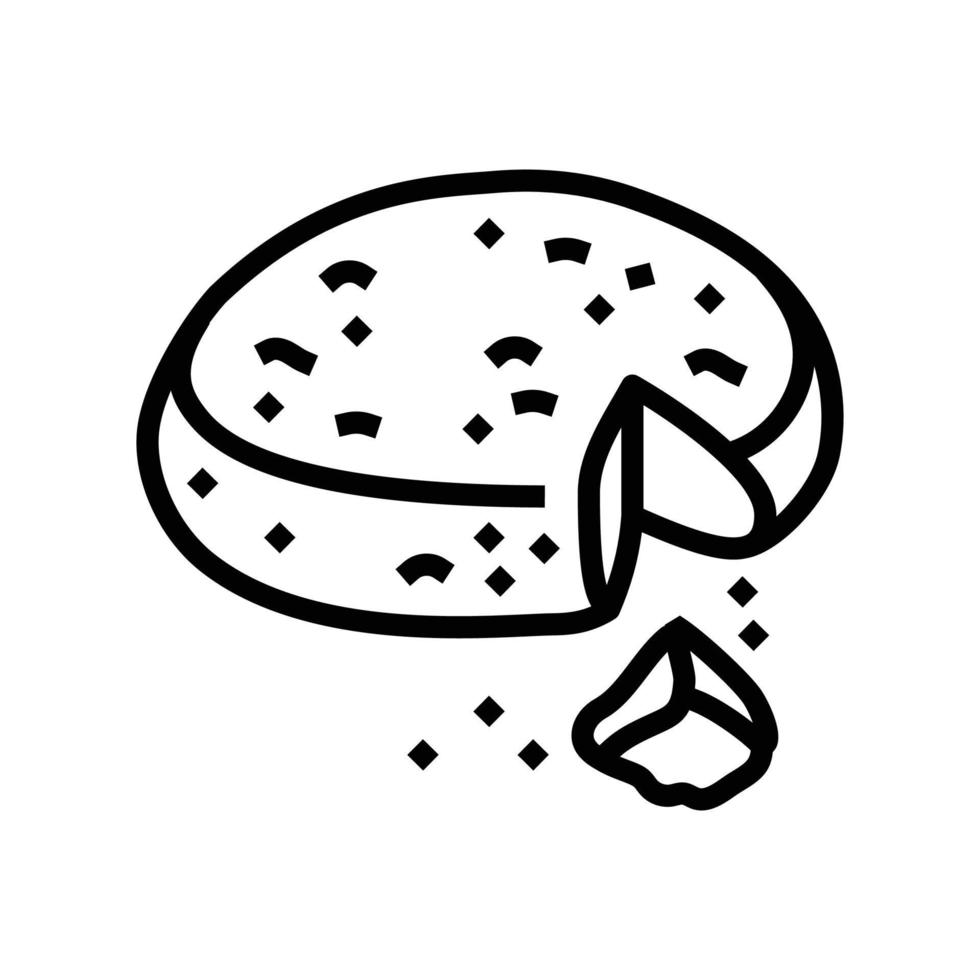 Milch Käse Essen Scheibe Linie Symbol Vektor Illustration