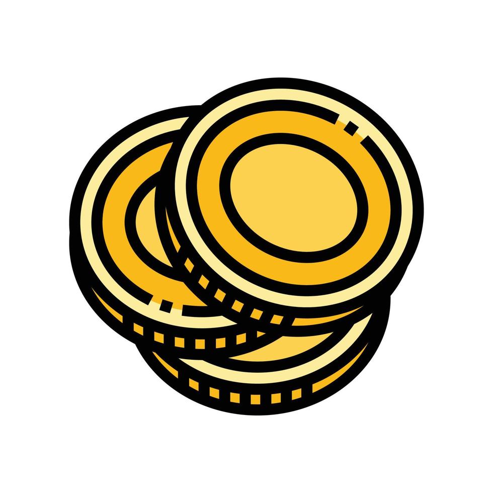 Stapel Gold Münze Farbe Symbol Vektor Illustration