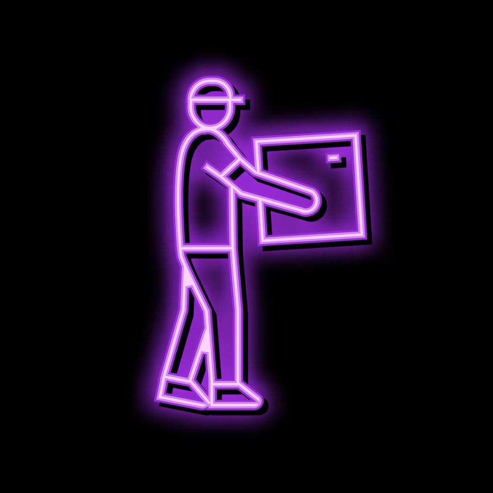 Mann Kurier Neon- glühen Symbol Illustration vektor