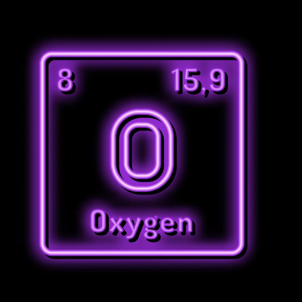 syre kemisk element neon glöd ikon illustration vektor