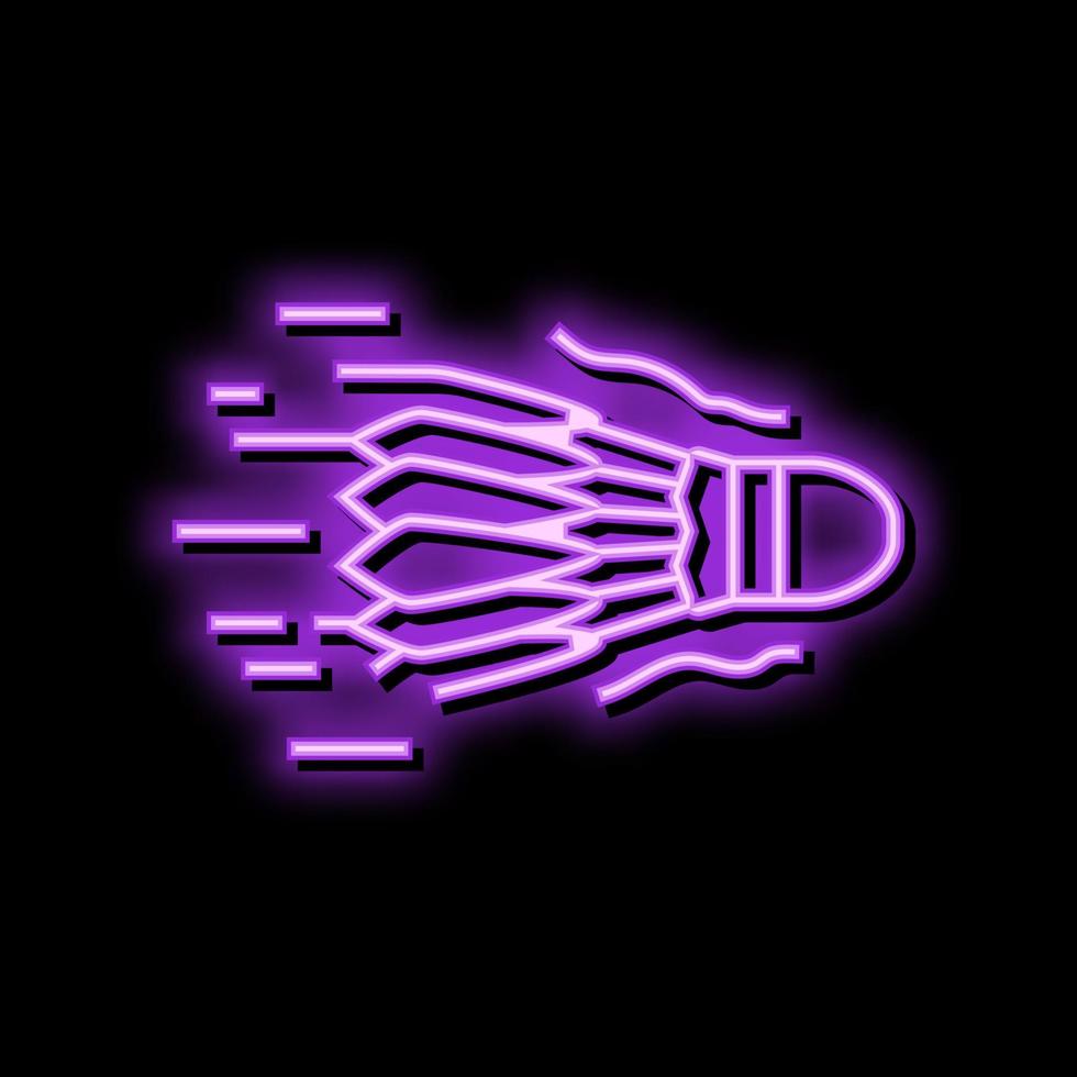 schnell Geschwindigkeit Federball Neon- glühen Symbol Illustration vektor