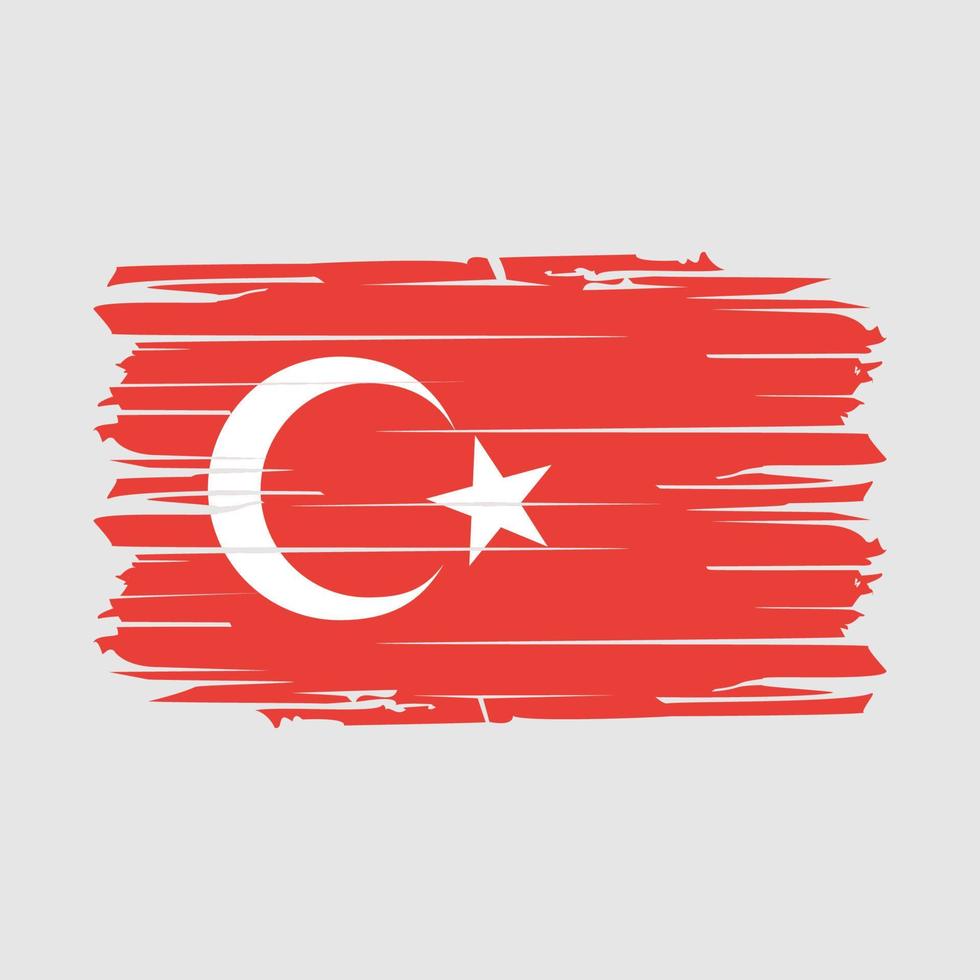 türkei-flaggenbürstenvektor vektor