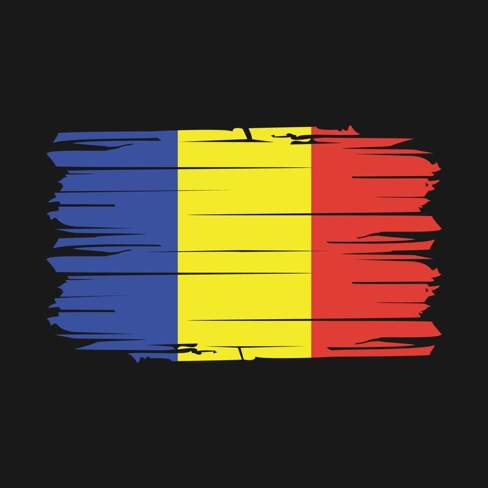 Pinselvektor mit rumänischer Flagge vektor