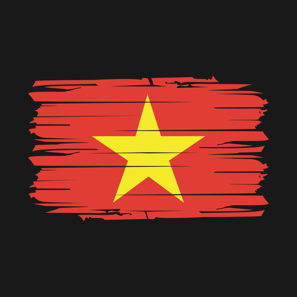 vietnam flagga borsta vektor