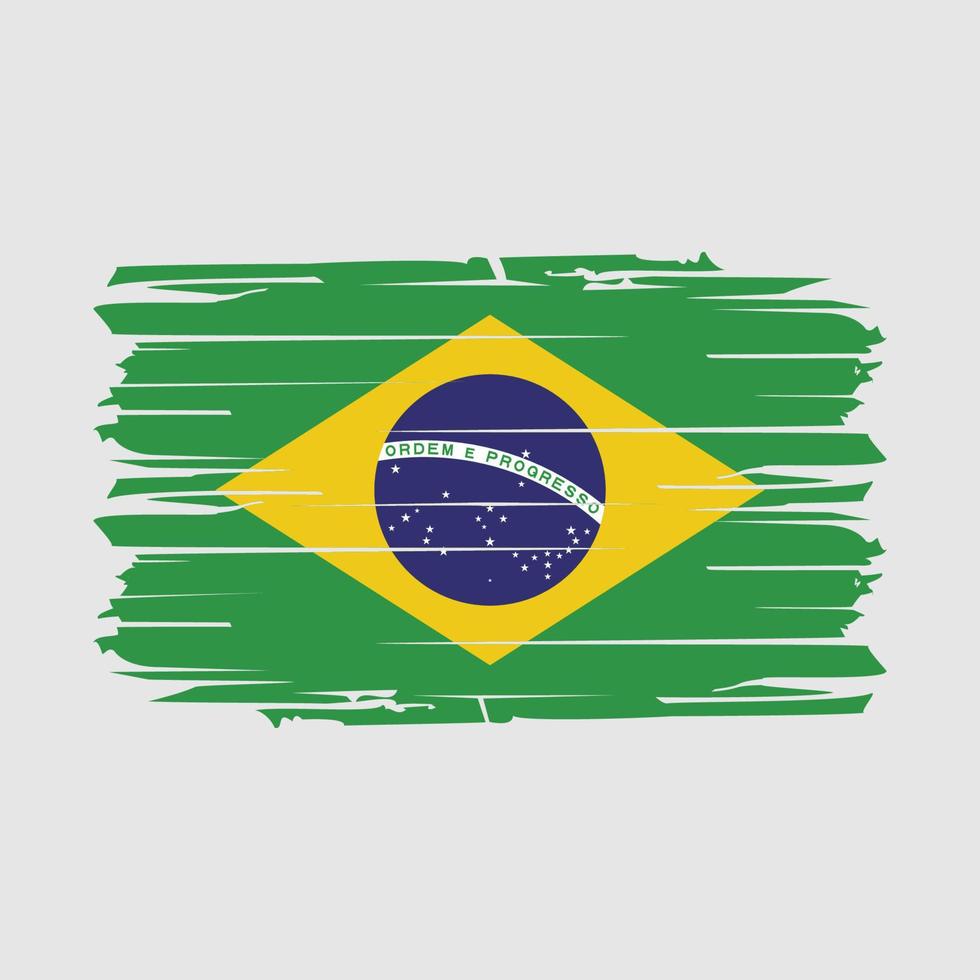 Pinselvektor der brasilianischen Flagge vektor