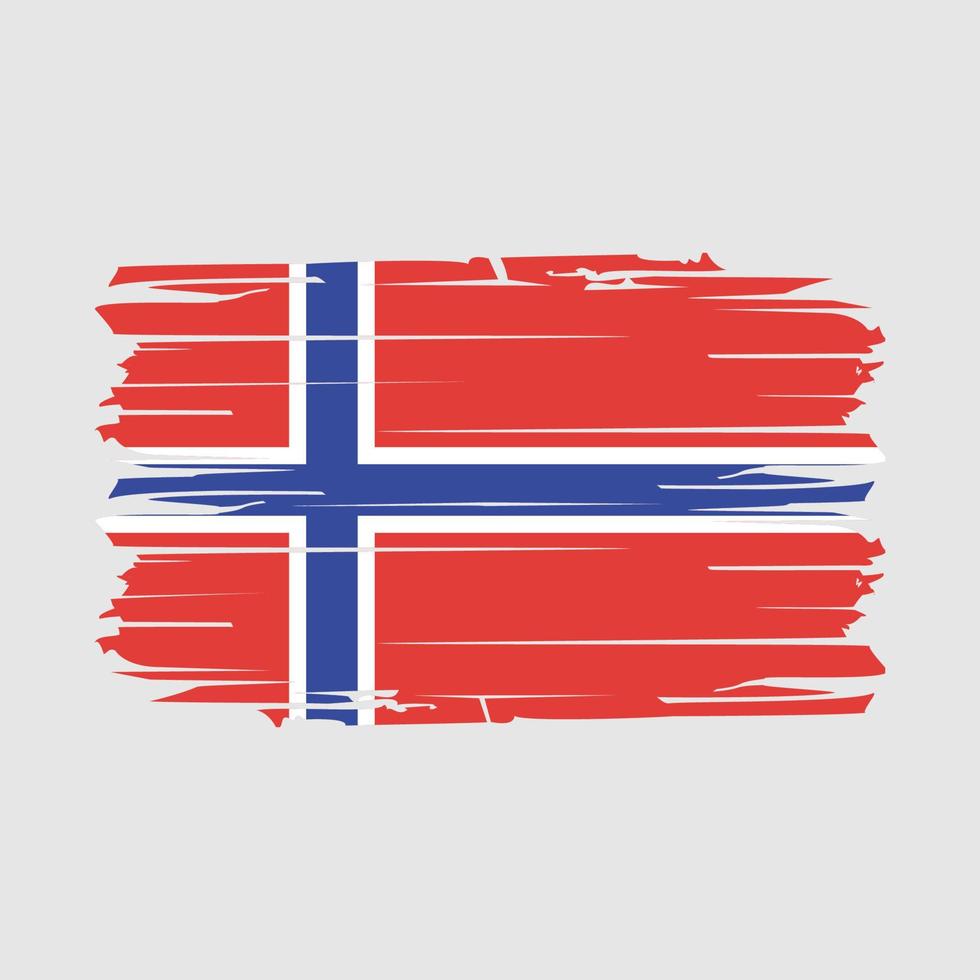 Pinselvektor mit Norwegen-Flagge vektor