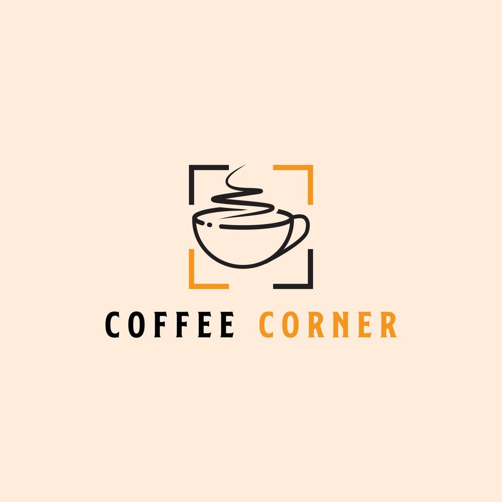 Kaffee Ecke Geschäft Logo Design Vektor