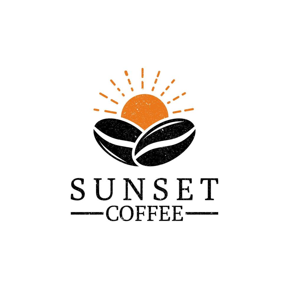 klassisch Sonnenuntergang Kaffee Logo Design Vektor, können verwenden zum Ihre Warenzeichen, branding Identität oder kommerziell Marke vektor