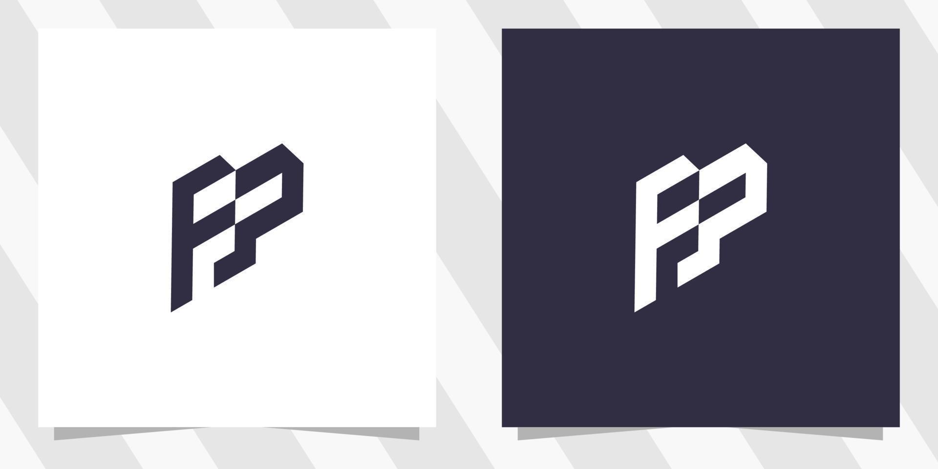 brev fp pf logotyp design vektor