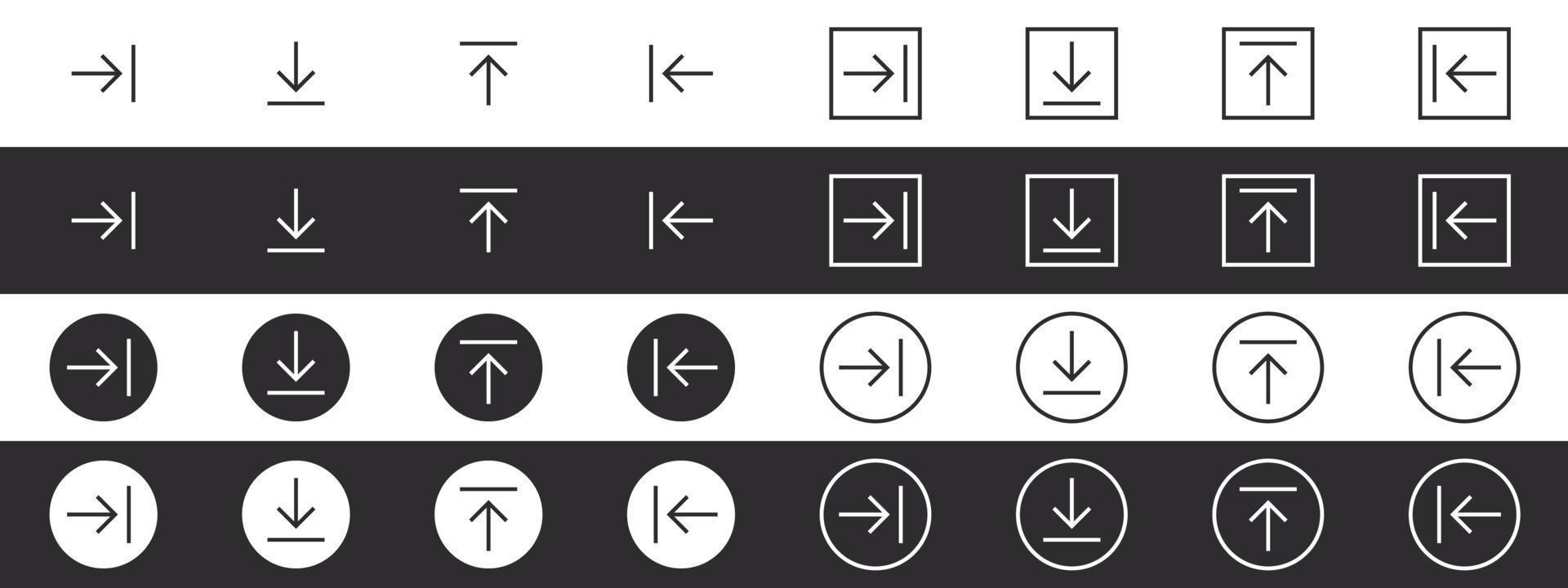 pilar ikoner. läser in pilar. pekare eller pil tecken. modern pil ikoner. vektor illustration