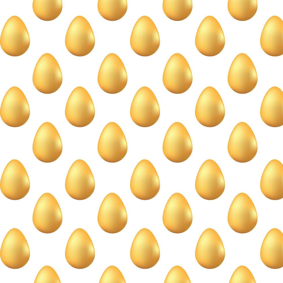 realistisk gyllene påsk ägg mönster. för vykort, kort, inbjudan, affisch, baner mall text typografi. säsonger hälsningar. vektor illustration
