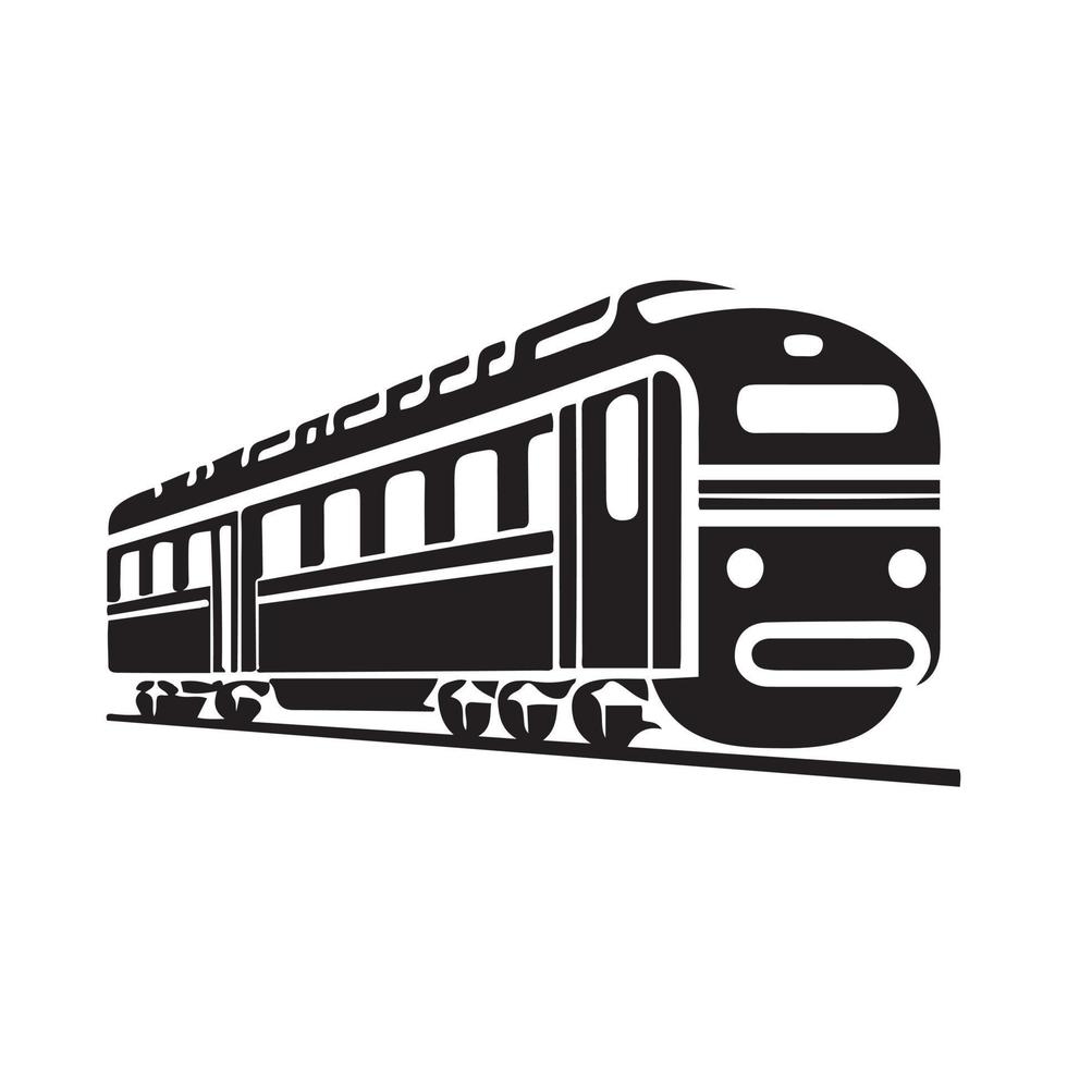 tåg ikon symbol vektor svart översikt isolerat på vit bakgrund