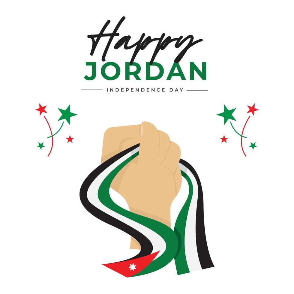 Jordan Unabhängigkeit Tag Design Vorlage vektor