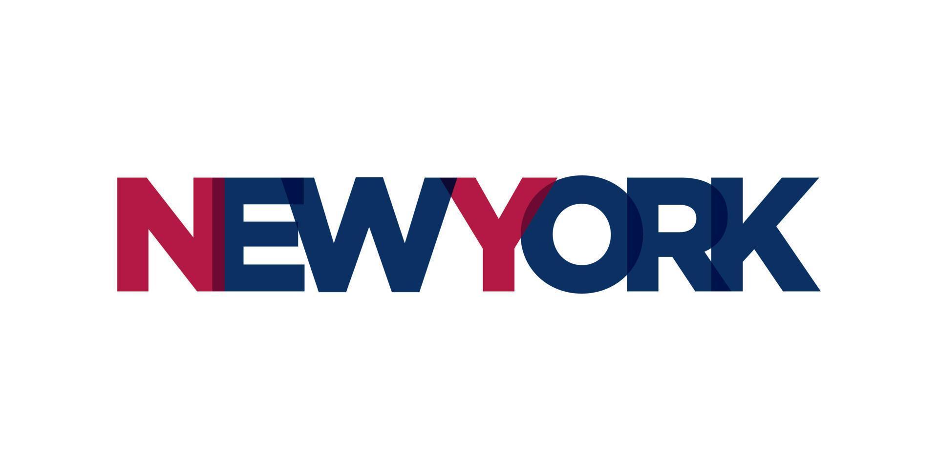 Neu York, USA Typografie Slogan Design. Amerika Logo mit Grafik Stadt Beschriftung zum drucken und Netz. vektor
