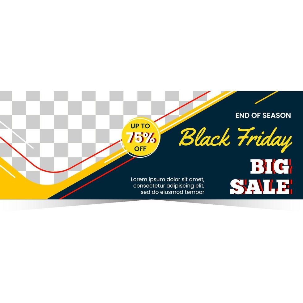 mall försäljning banner för svart fredag säsong vektor