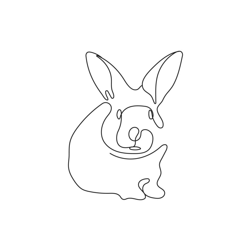 Hase im kontinuierlich einer Linie Zeichnung Stil. Ostern Hase im einfach minimalistisch Stil. Vektor Illustration
