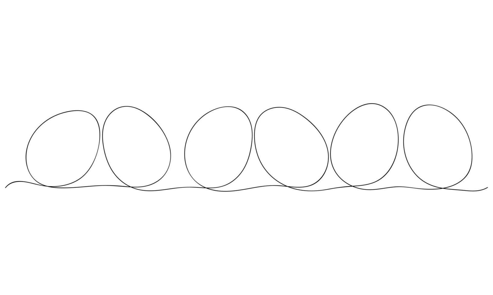 ägg i ett linje på en vit bakgrund vektor