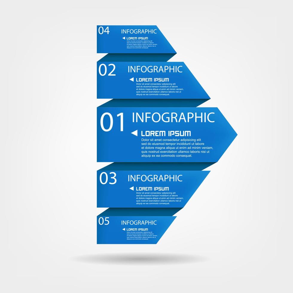 Origami Pfeil Infografik Vorlage, Vektor Illustration