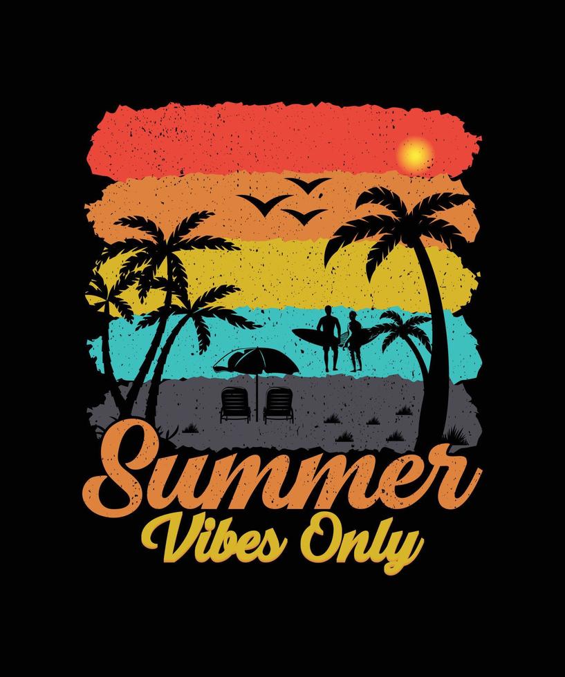 Sommer- Strand T-Shirt Design vektor