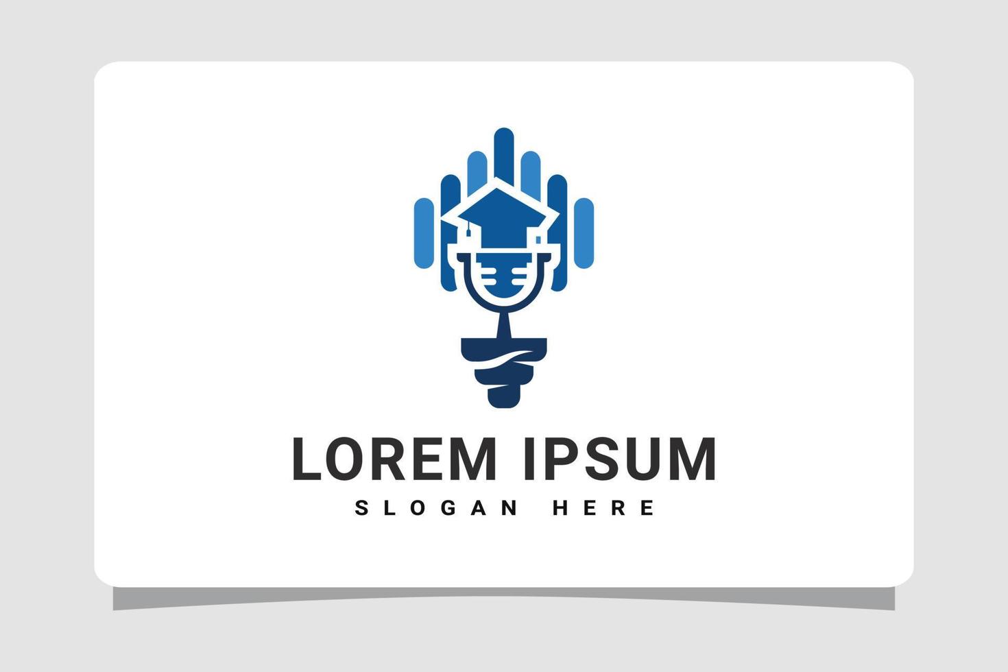 podcast aning Glödlampa logotyp mall design inspiration vektor